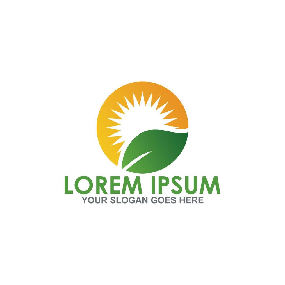 leaf sunrise vector , nature logo