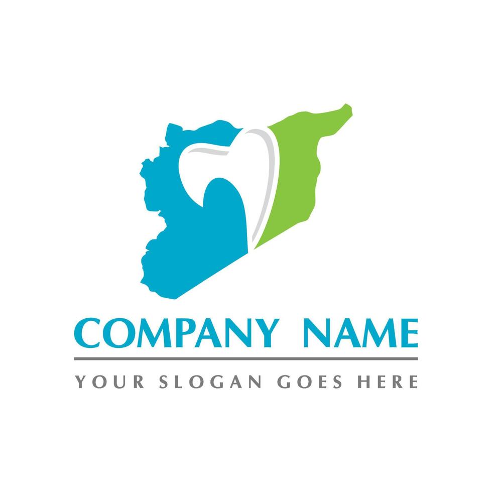 syria map and teeth dental care symbol logo vector
