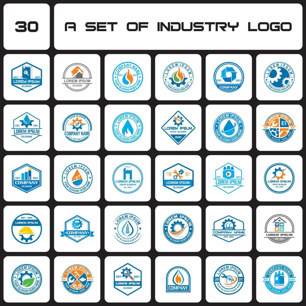 un conjunto de logotipos de la industria, un conjunto de logotipos industriales vector