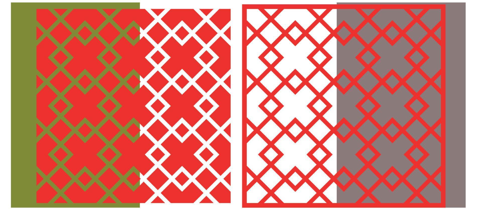 Laser cut panel. Abstract geometric pattern with lines, rhombuses, squares.engraving, paper cut. Stencil lattice ornaments.Door Cnc design . vector