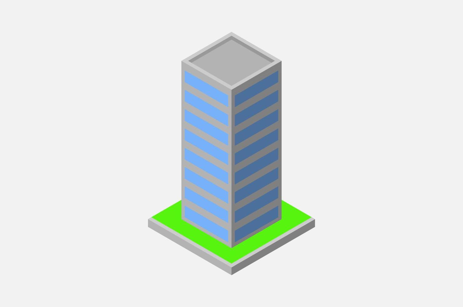 imagen vectorial isométrica de un edificio de apartamentos vector