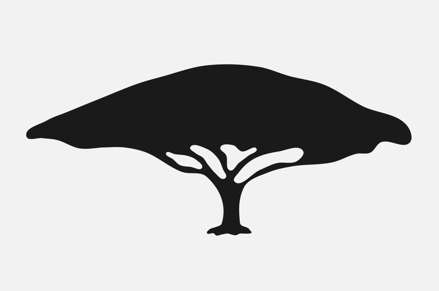 Vector icon of the African acacia tree