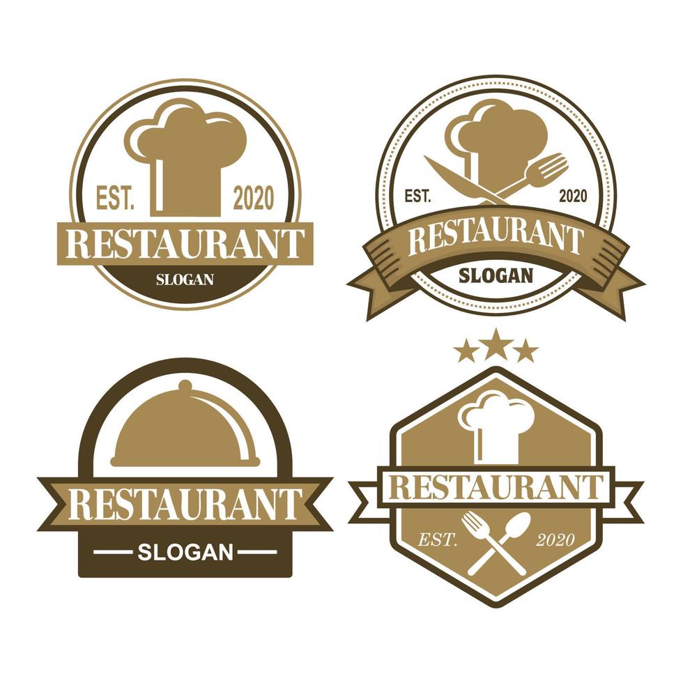 un conjunto de vectores de restaurante, un conjunto de logotipos de alimentos