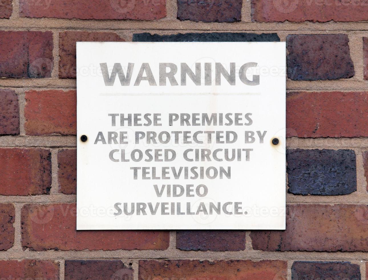 Warning cctv sign photo