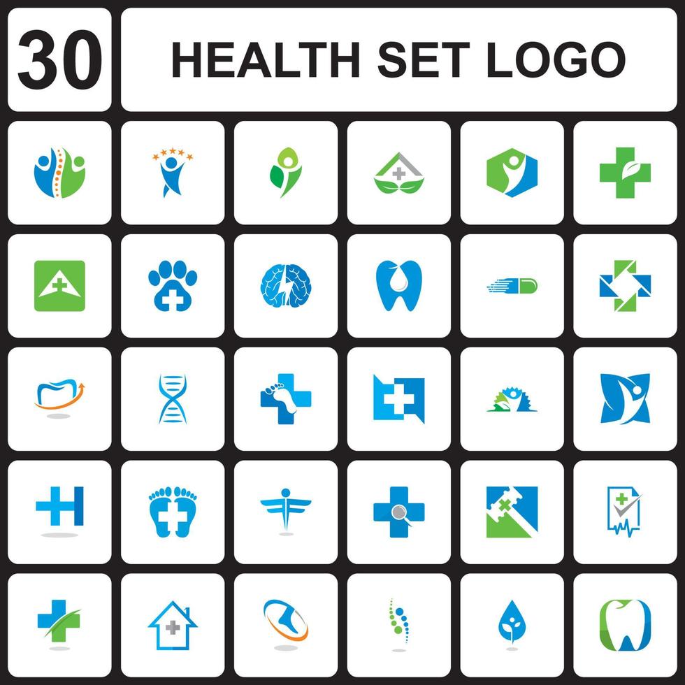 health care logo , medical set logo vector