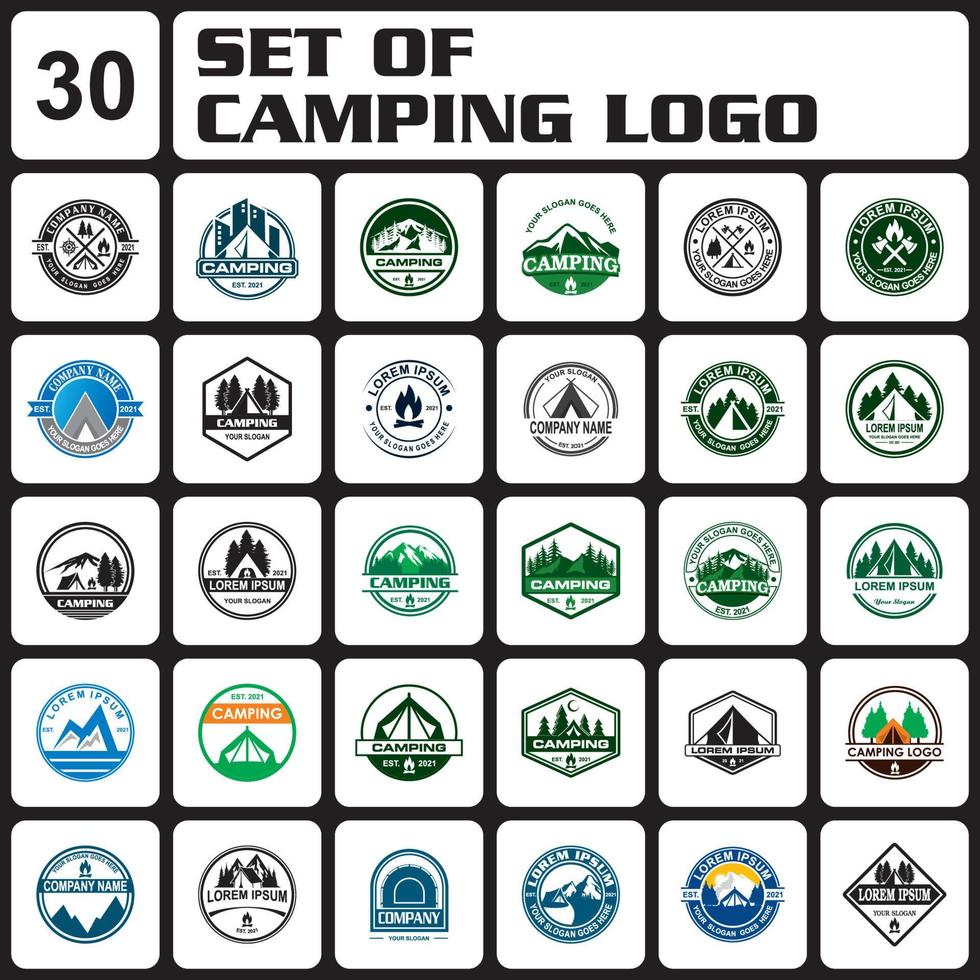 a set of camping logo , a set of adventure logo vector