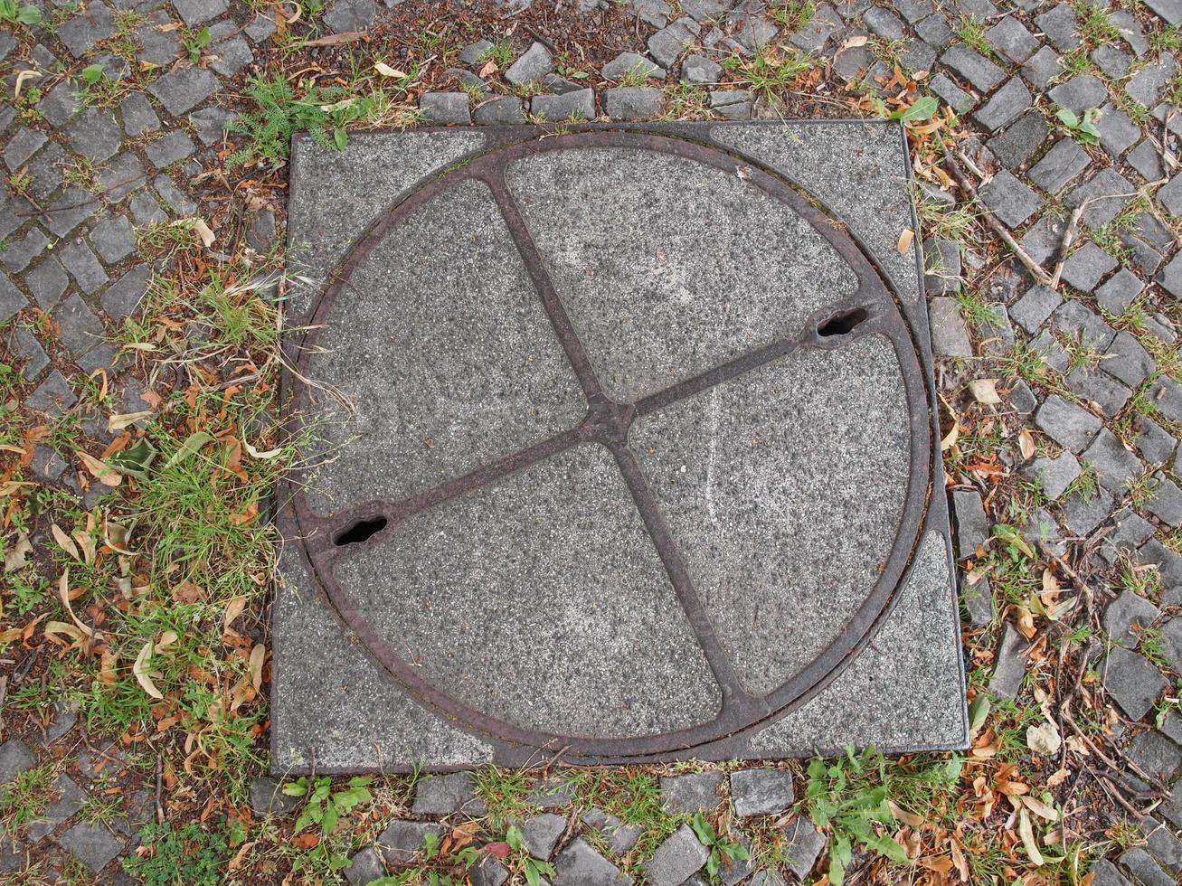 metal manhole detail photo