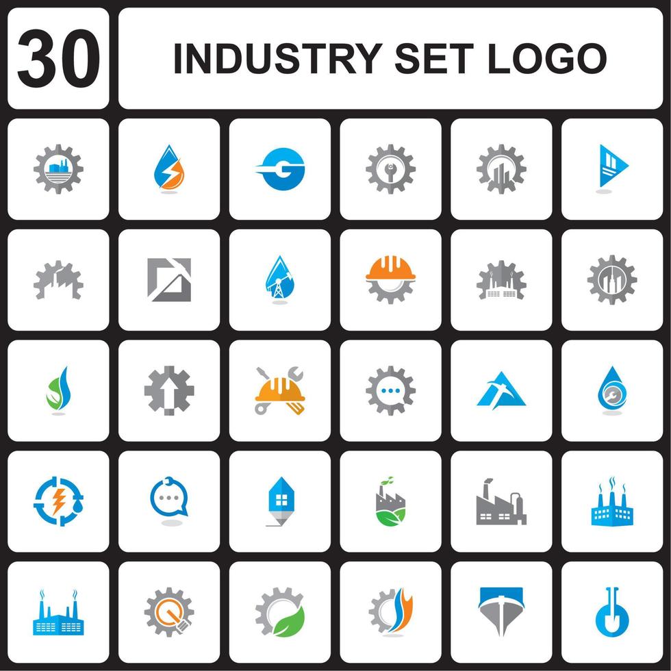 un conjunto de vectores de ingeniería, un conjunto de logotipos de la industria