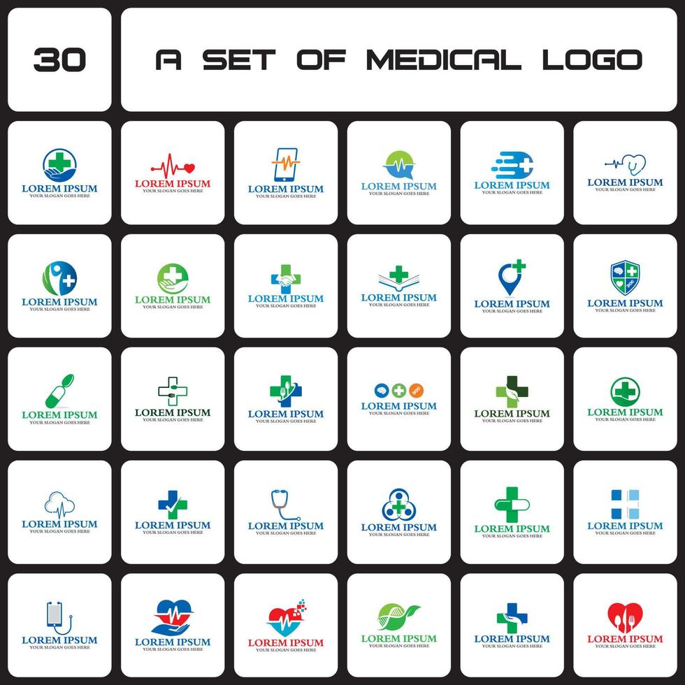 A Set Of Medical Logo , A Set Of Pharmacy Logo vector