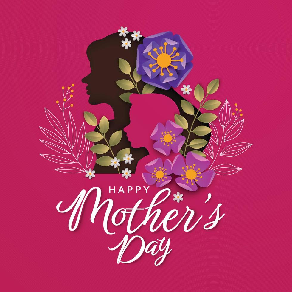 Happy Mother's Day in Paper Cut Style vector