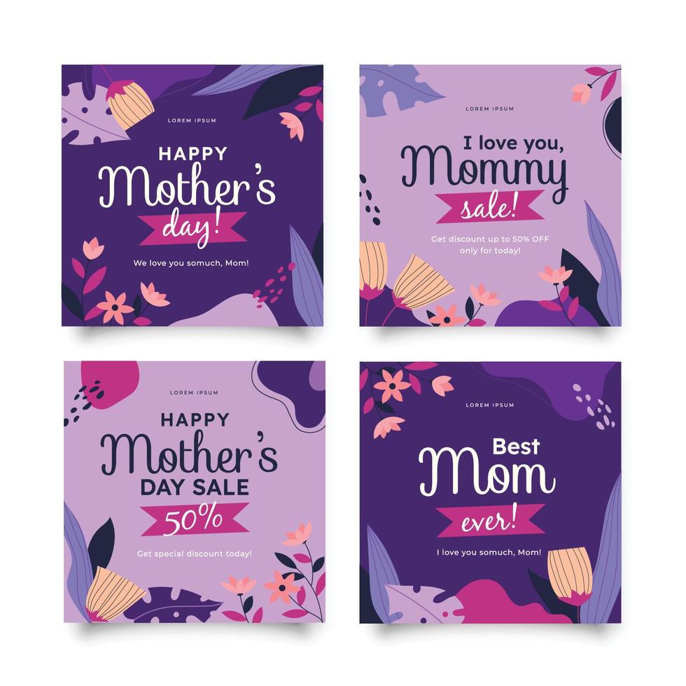 Mother's Day Collection for Social Media vector