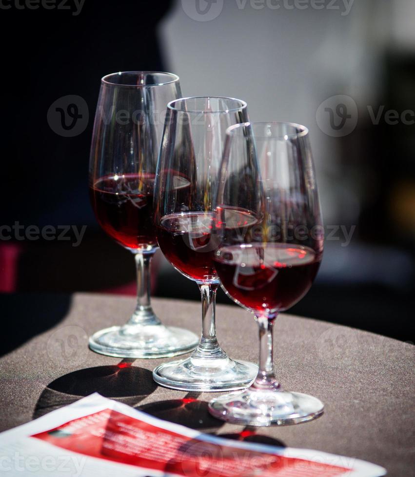 Glass of red wine photo