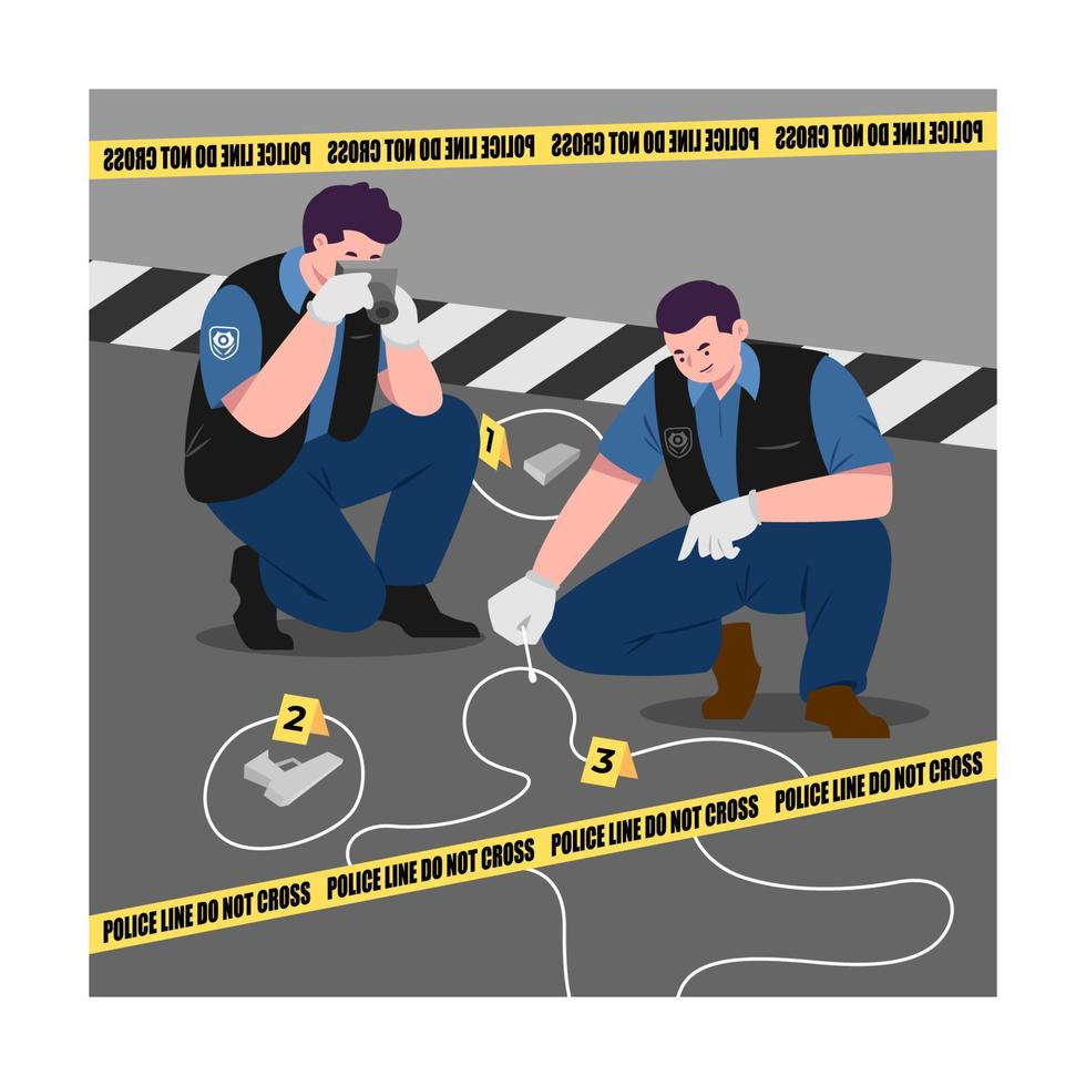 Two Homicide Investigators in Action vector