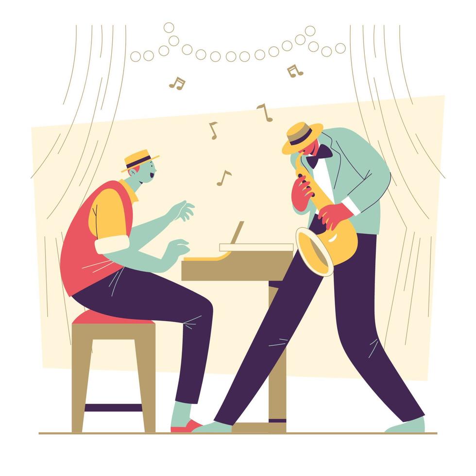 Happy Jazz Musician Concept vector