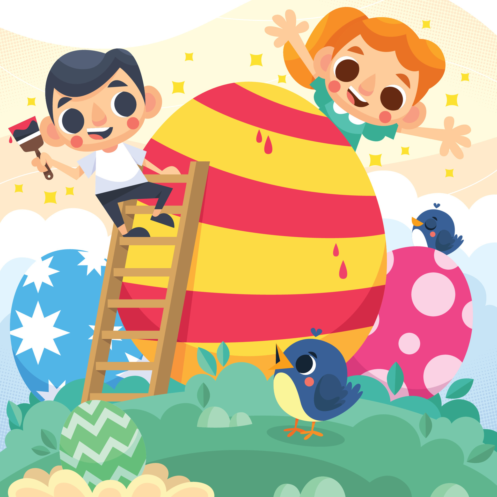 coloring-easter-eggs-with-a-variety-of-colors-5372172-vector-art-at