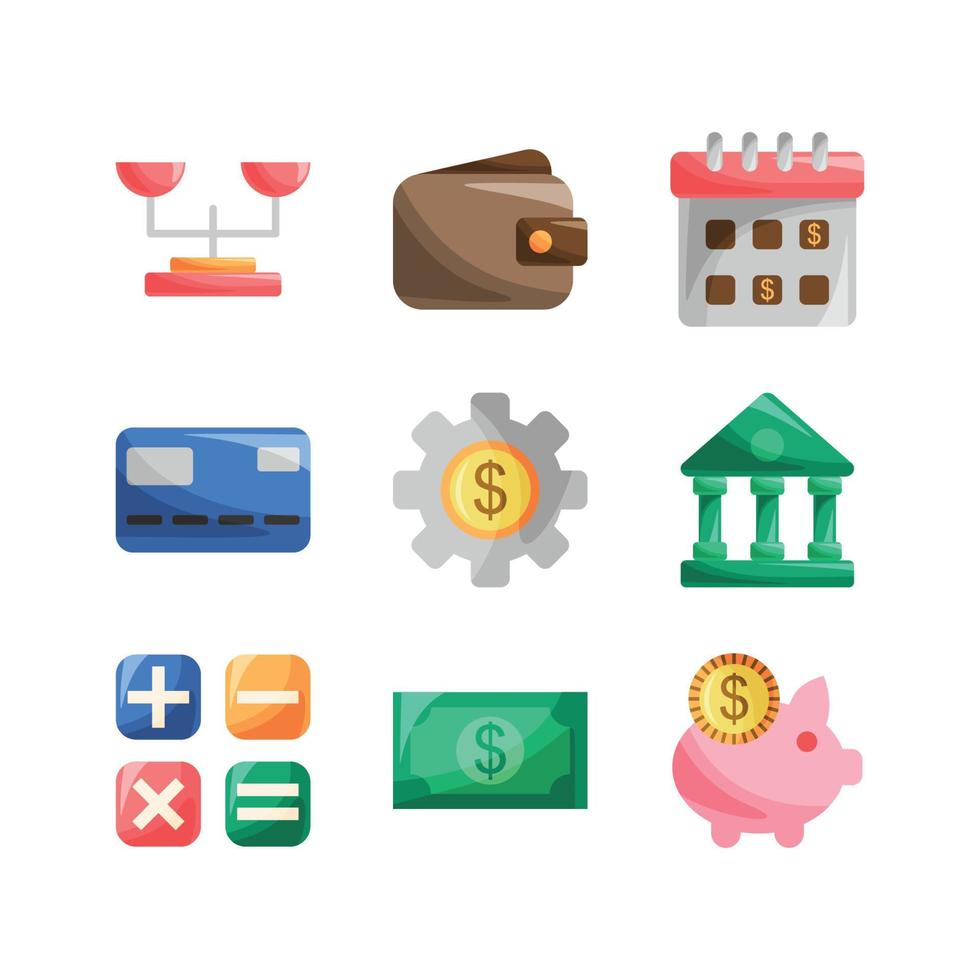 Finance Literacy Doodle Icon Collection vector