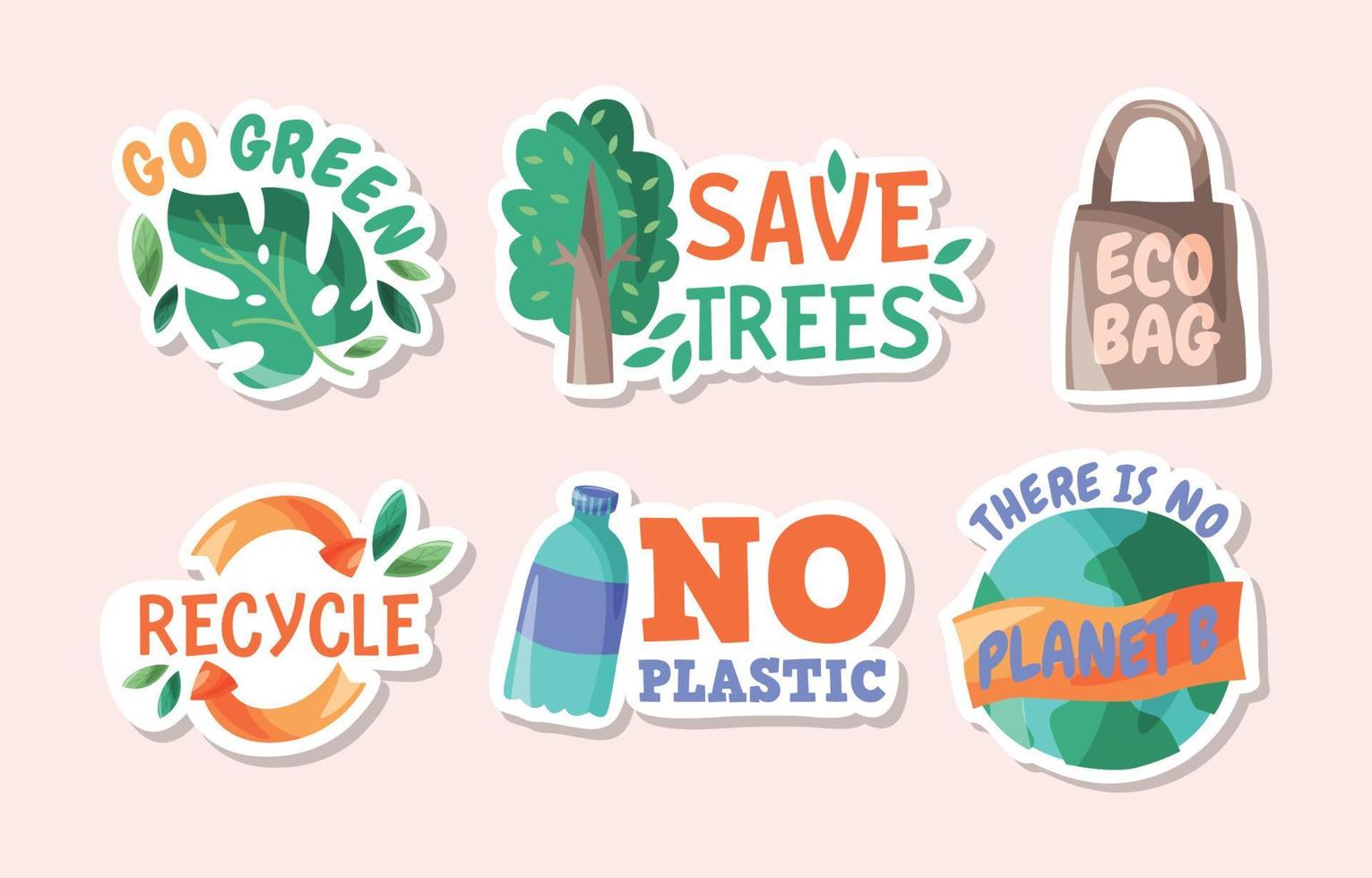 Earth Day Doodle Sticker Collection vector