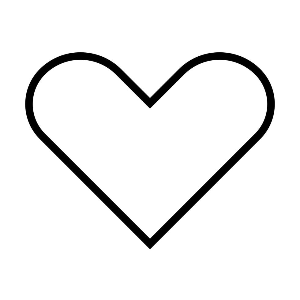 Flat Simple White Heart icon-1 vector
