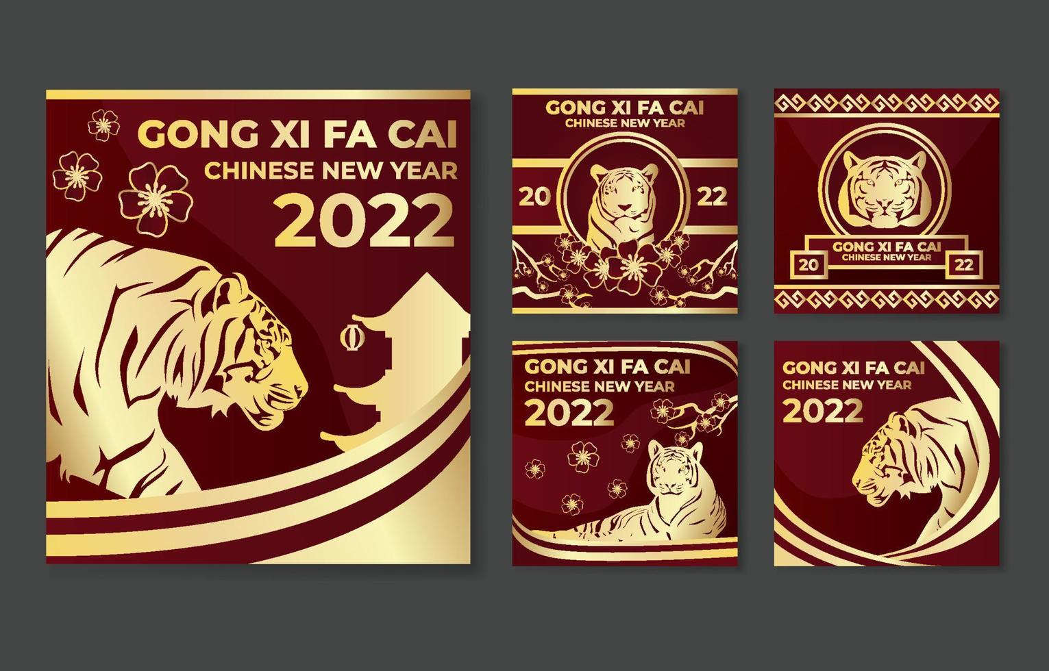 Year of The Tiger Chinese New Year Social Media vector