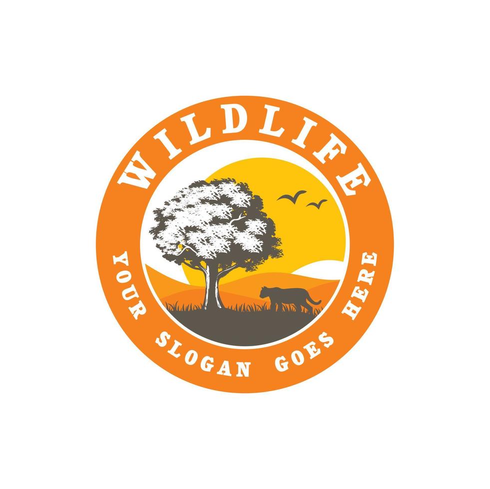 logotipo de vida silvestre, vector de logotipo de safari