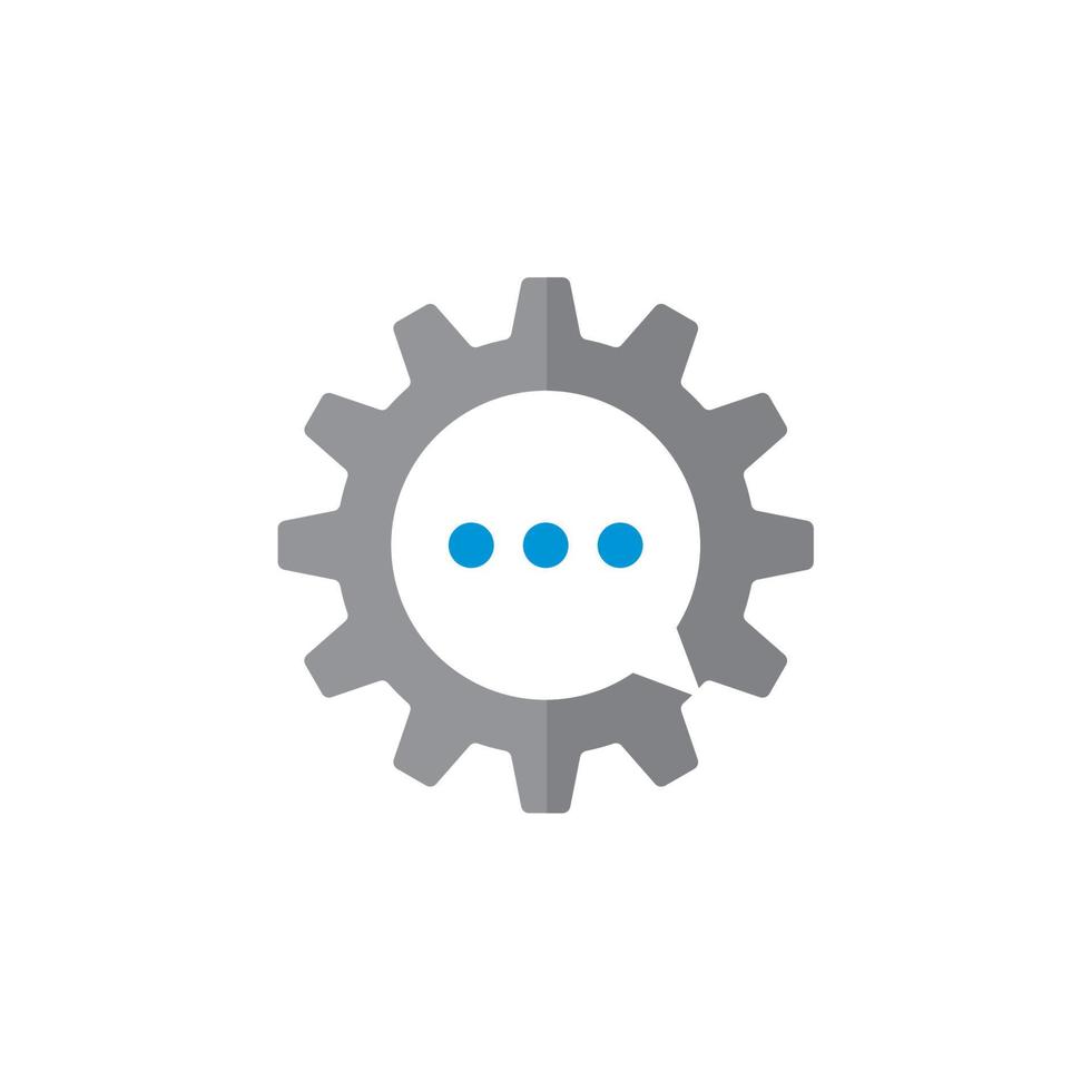 vector de conversación de engranajes, logotipo de la industria
