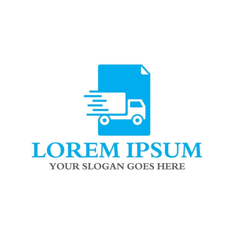 logotipo de entrega de papel, logotipo de logística vector