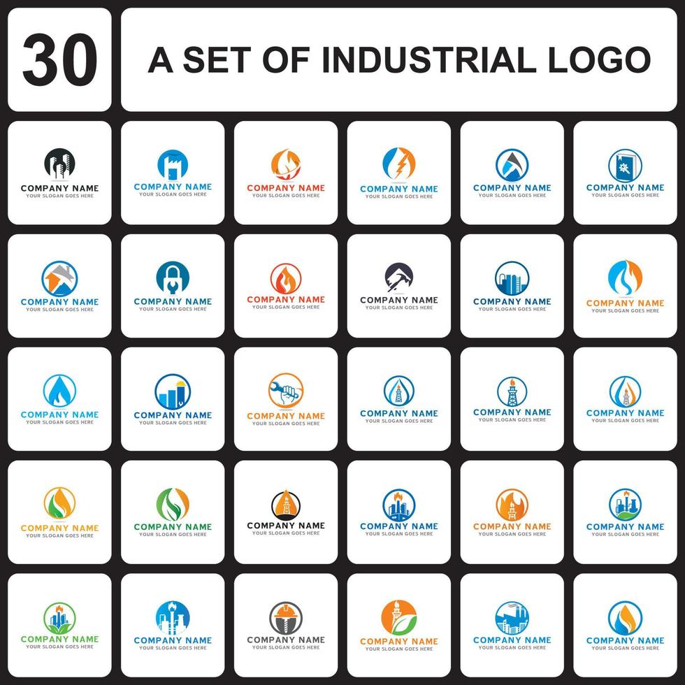 un conjunto de logotipos de la industria, un conjunto de logotipos industriales vector