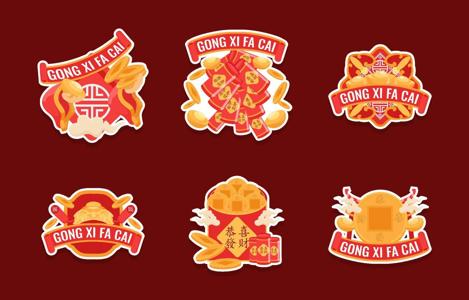 Chinese New Year Gong Xi Fa Cai Sticker vector