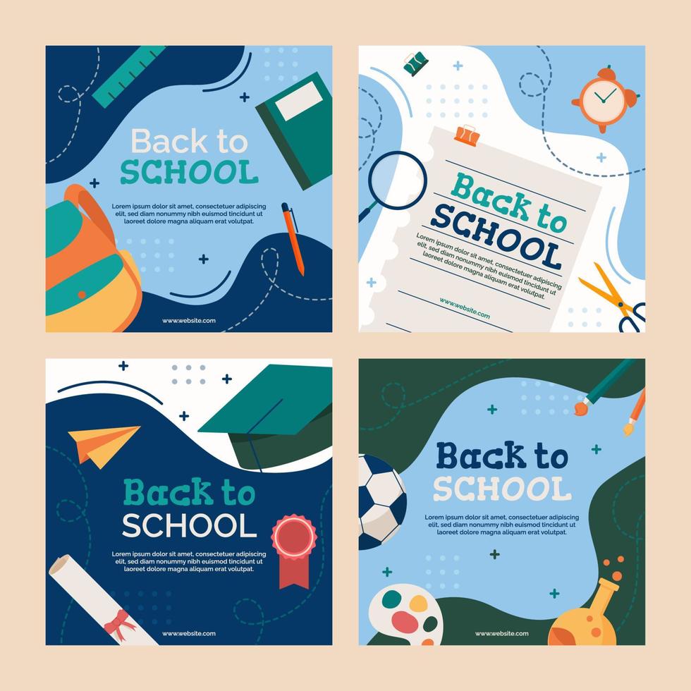 Back to School Social Media Post Template vector