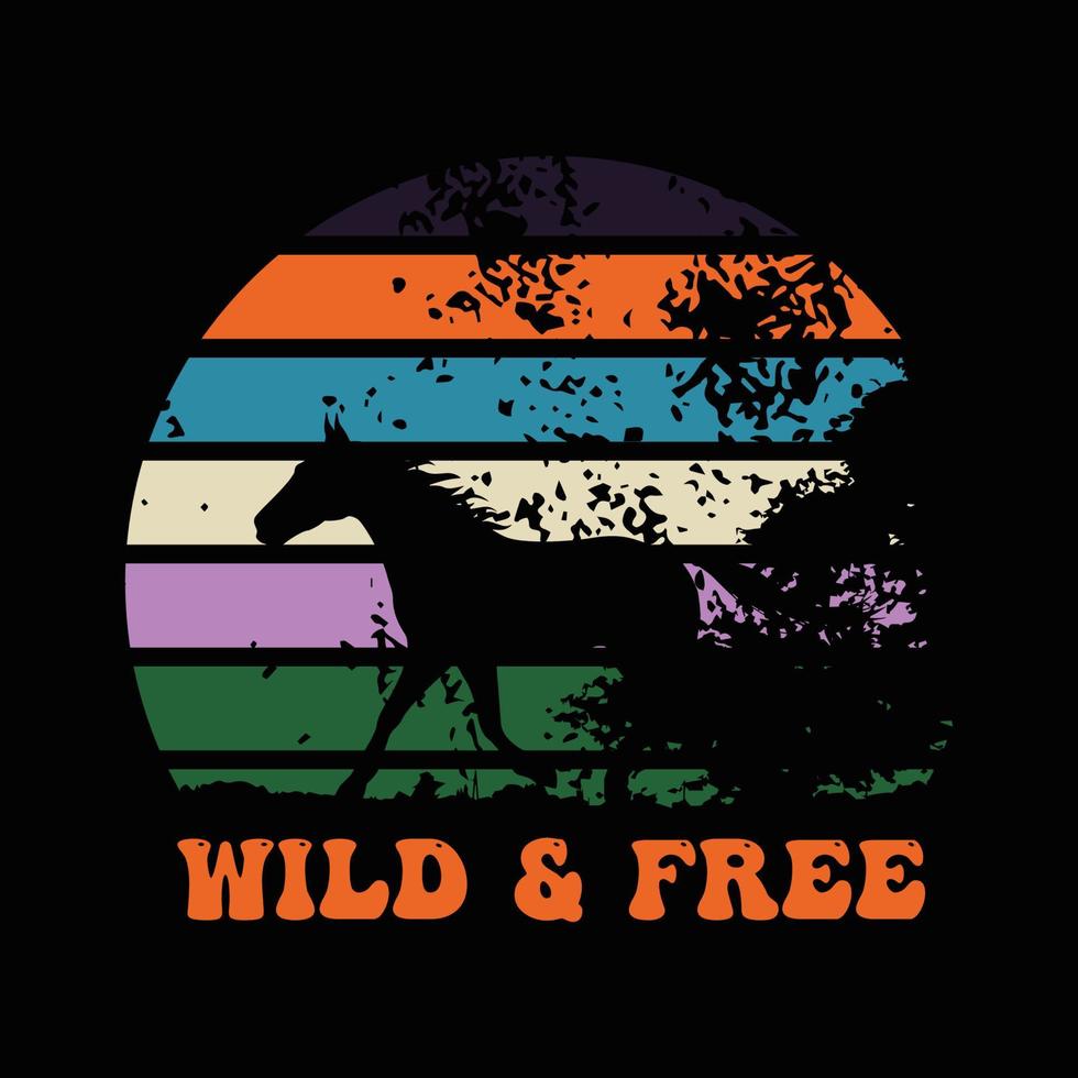 Horse Vintage T Shirt Design vector
