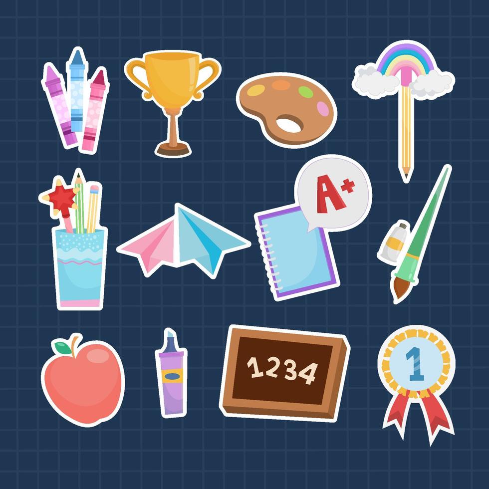 School Sticker Elements vector