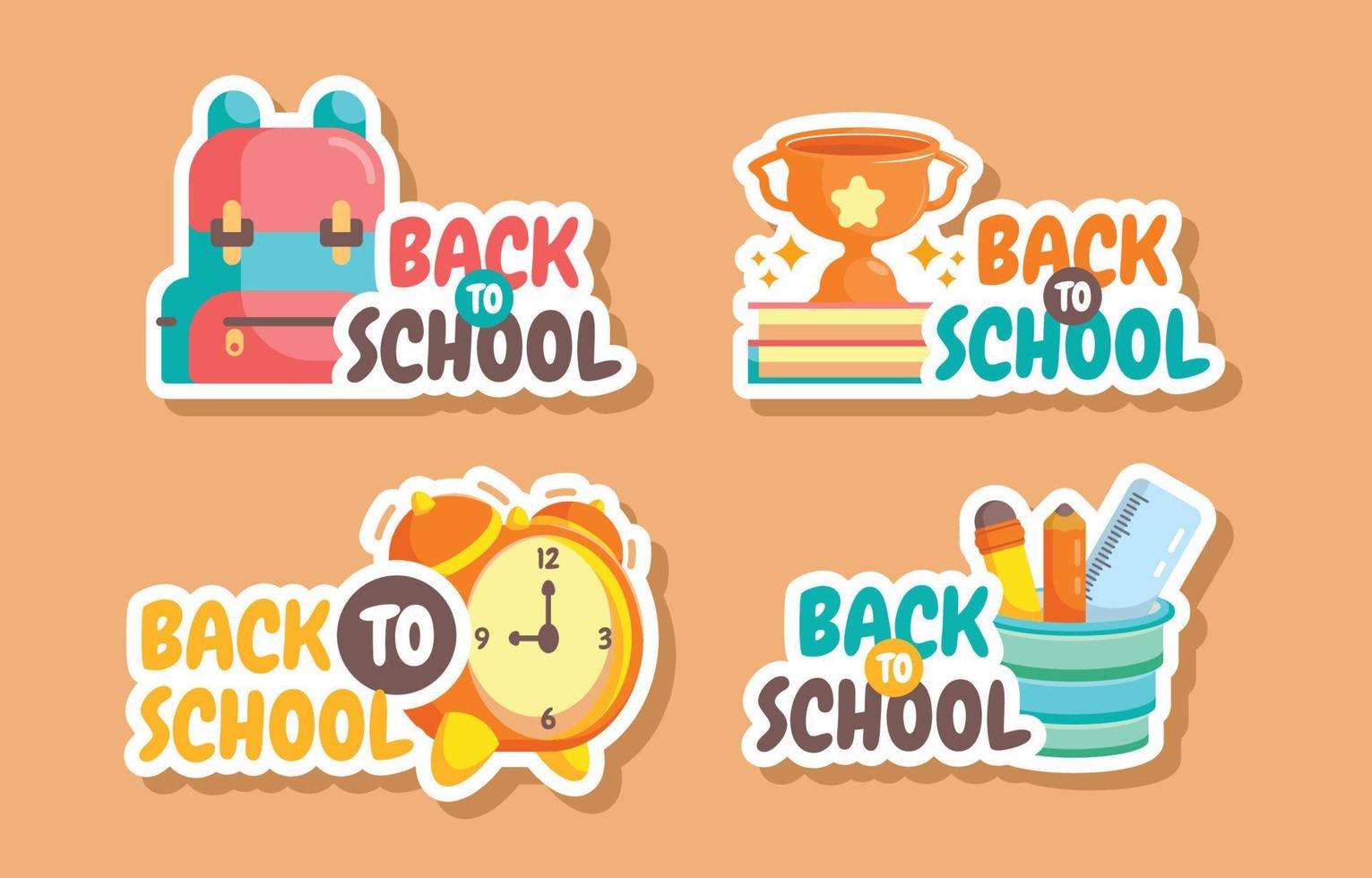 Back To School Sticker Collection vector