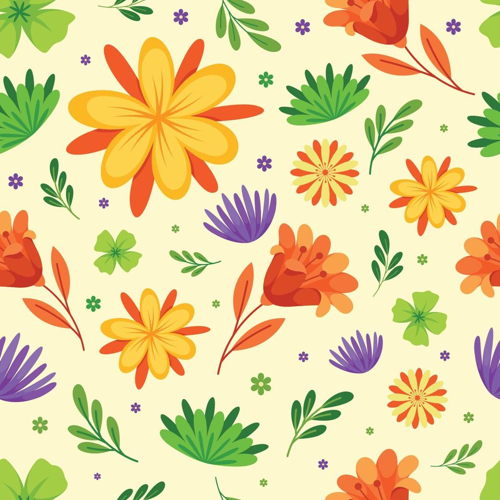 primavera floral de patrones sin fisuras vector