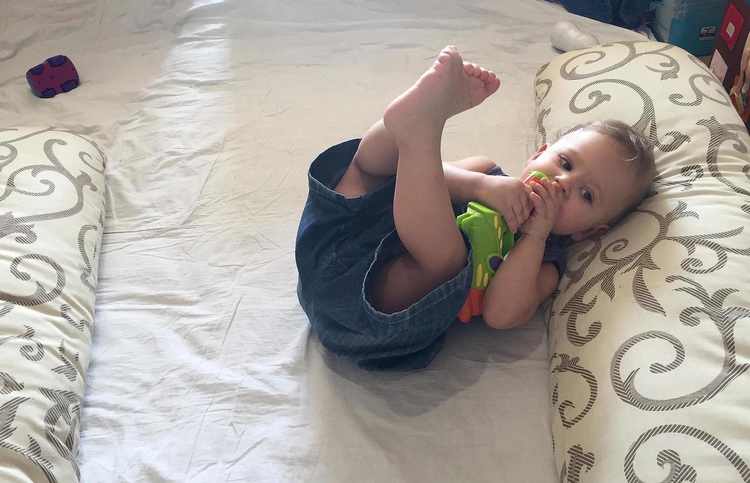 Beautiful baby boy with child face posing photographer photo