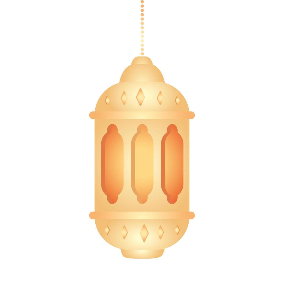 ramadan kareem lantern hanging, golden lantern hanging on white background vector