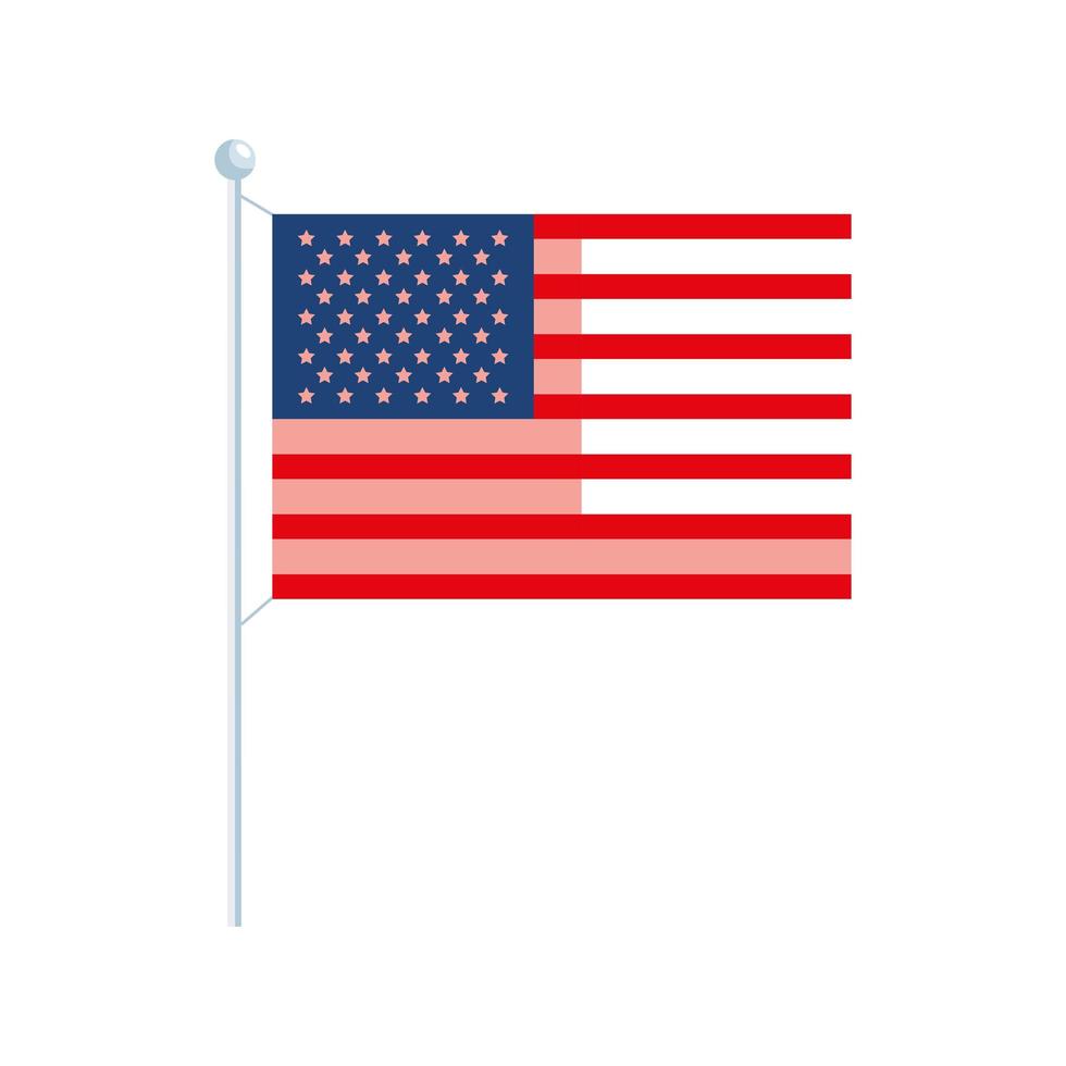 usa flag in pole vector
