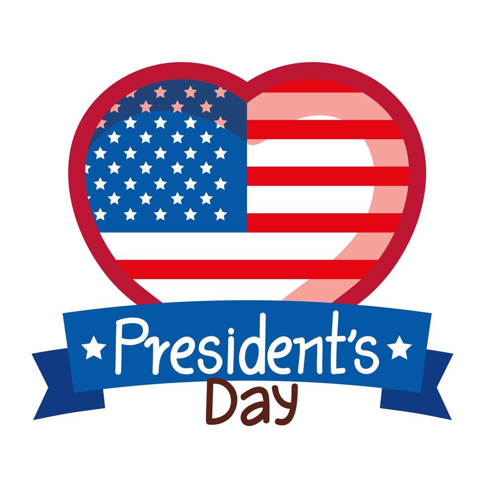 presidents day heart vector
