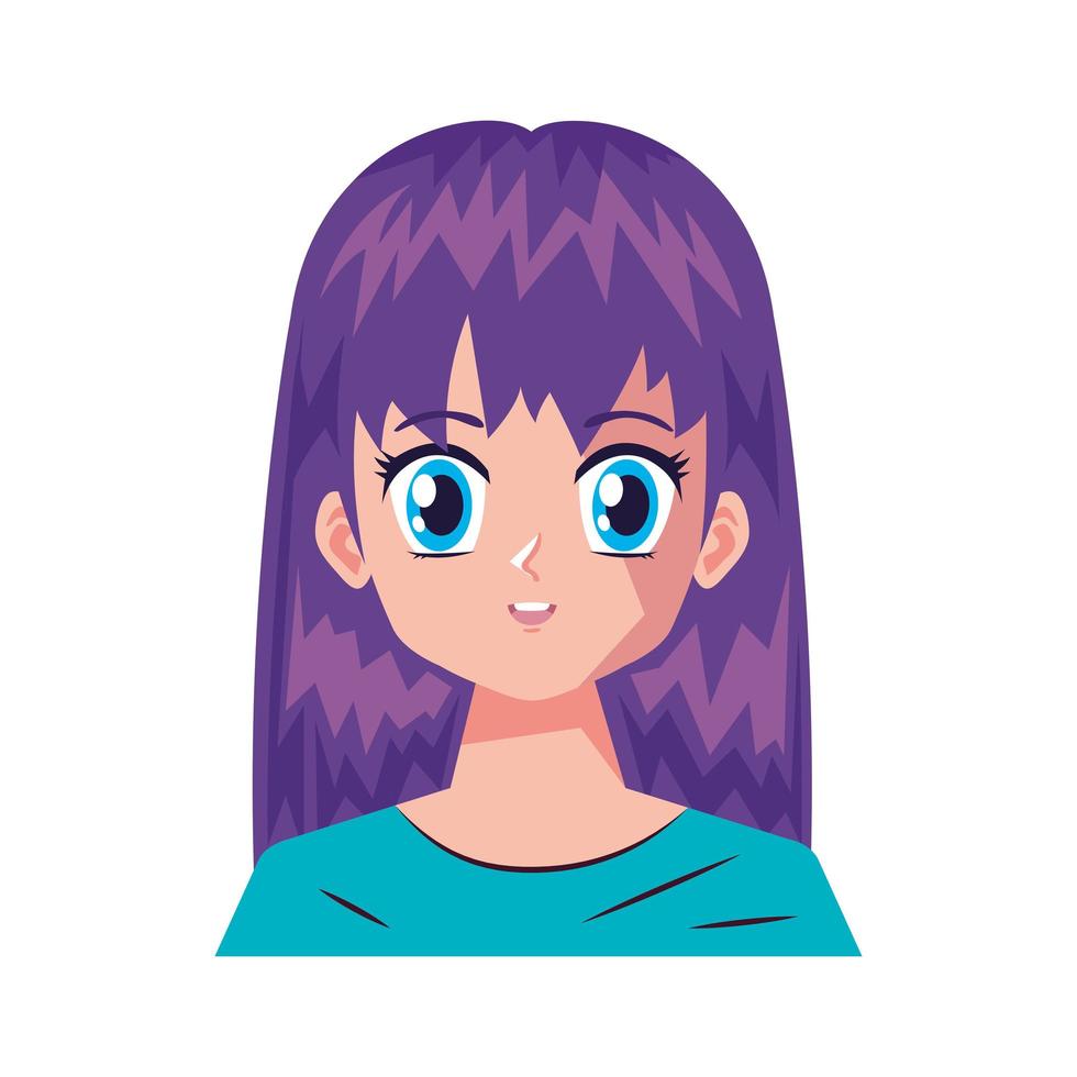 girl with purple hair vector