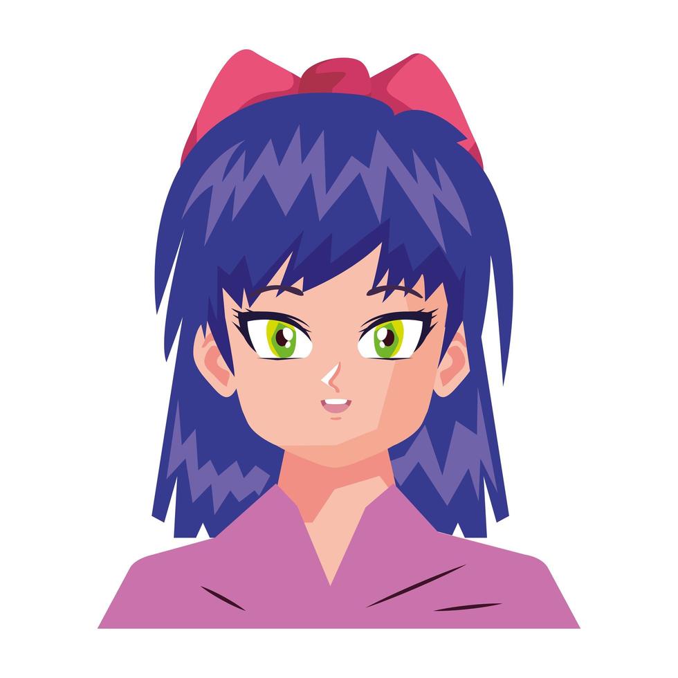 girl with bow hair vector