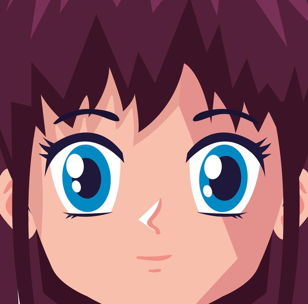 cara de niña animado vector