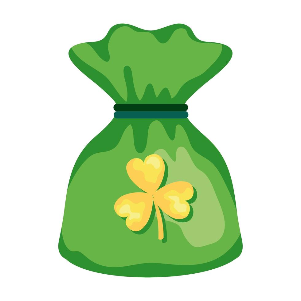 money bag with clover vector