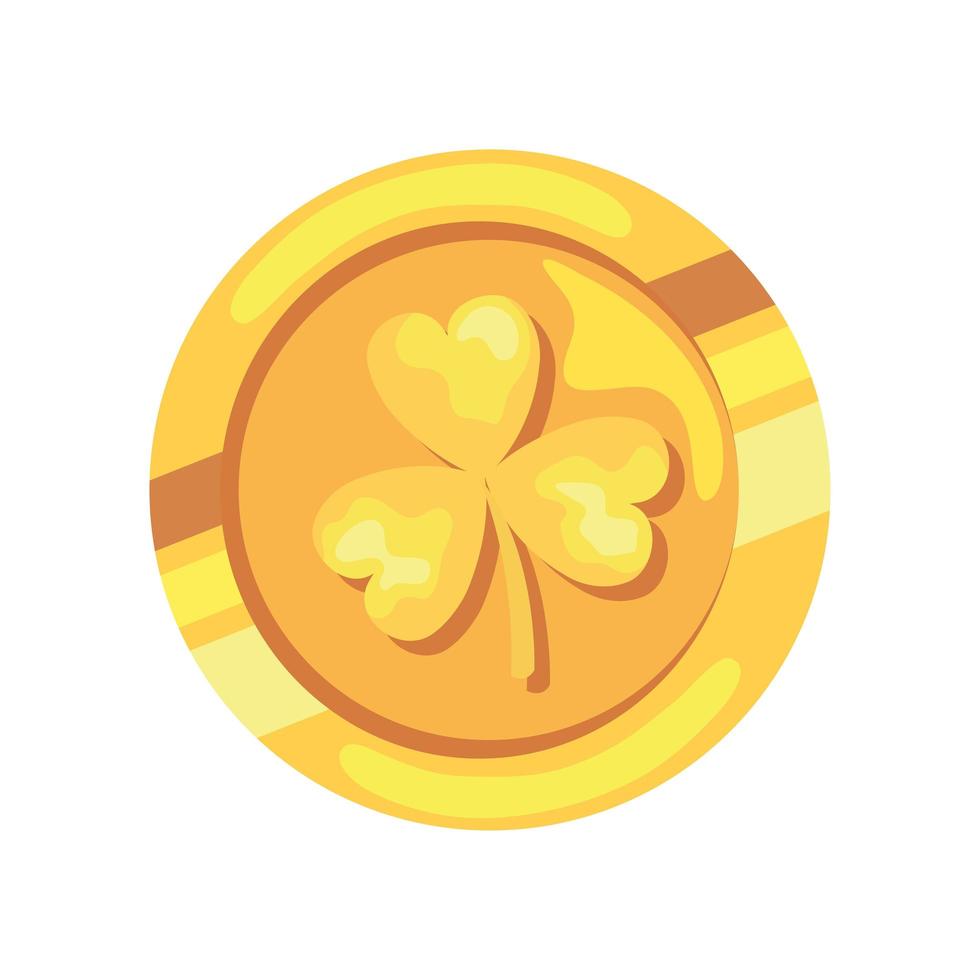 golden coin with clover vector