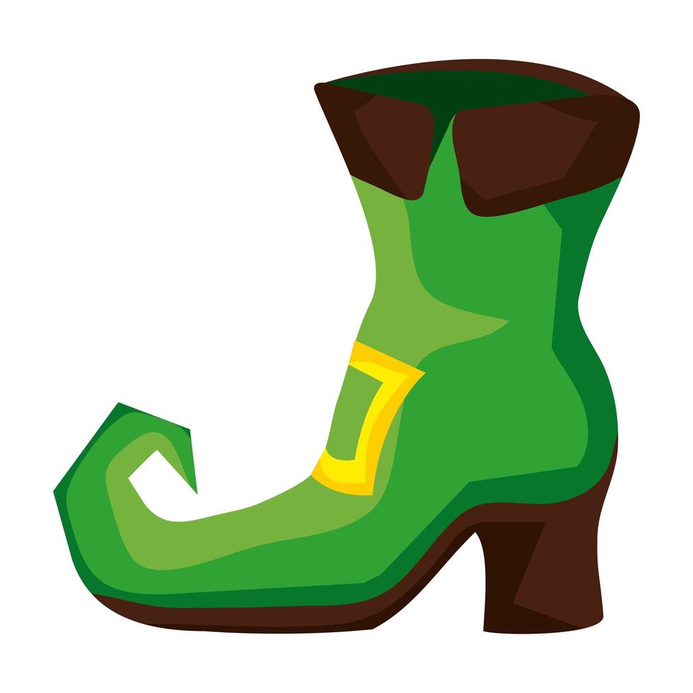 leprechaun green boot shoe vector