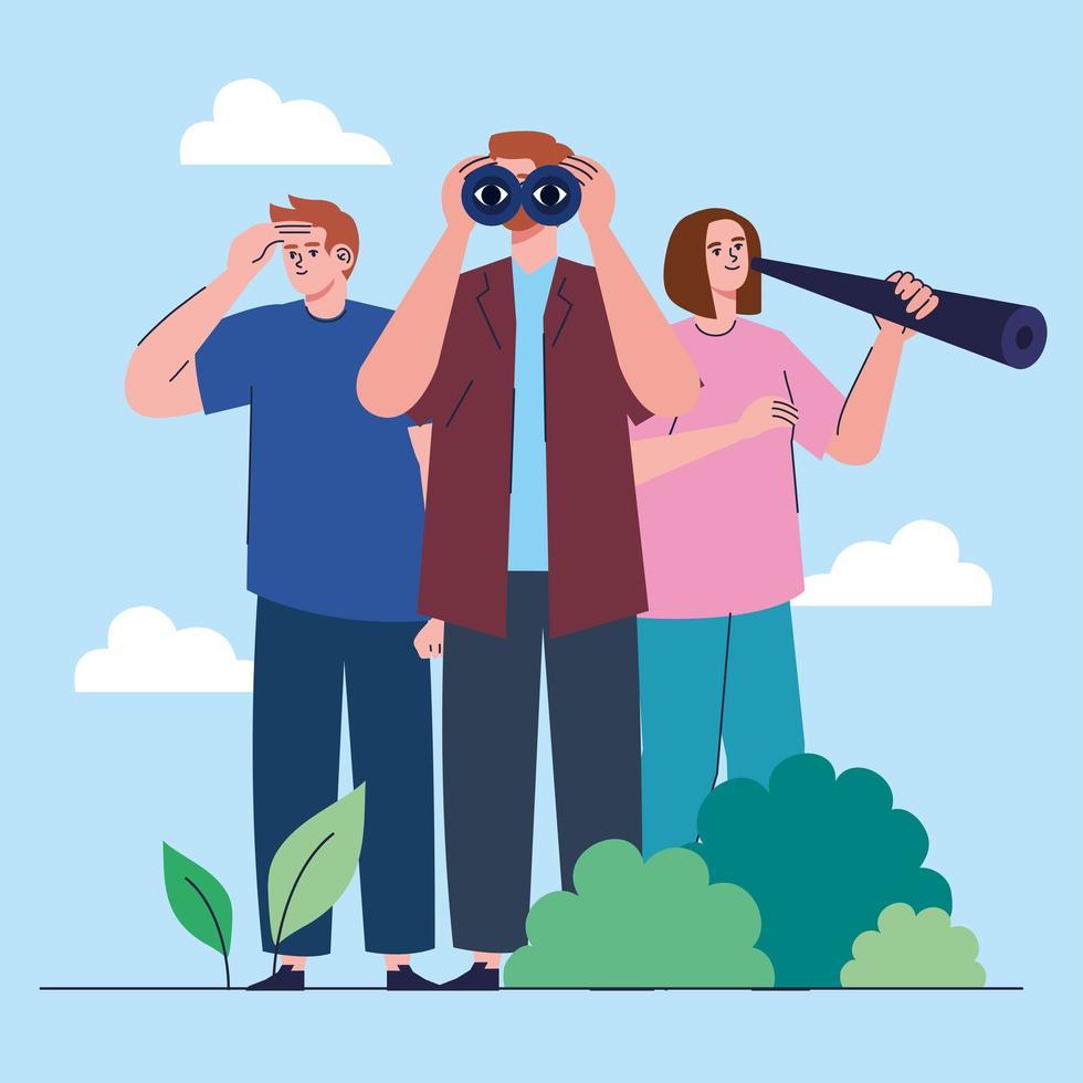 persons searching three characters vector