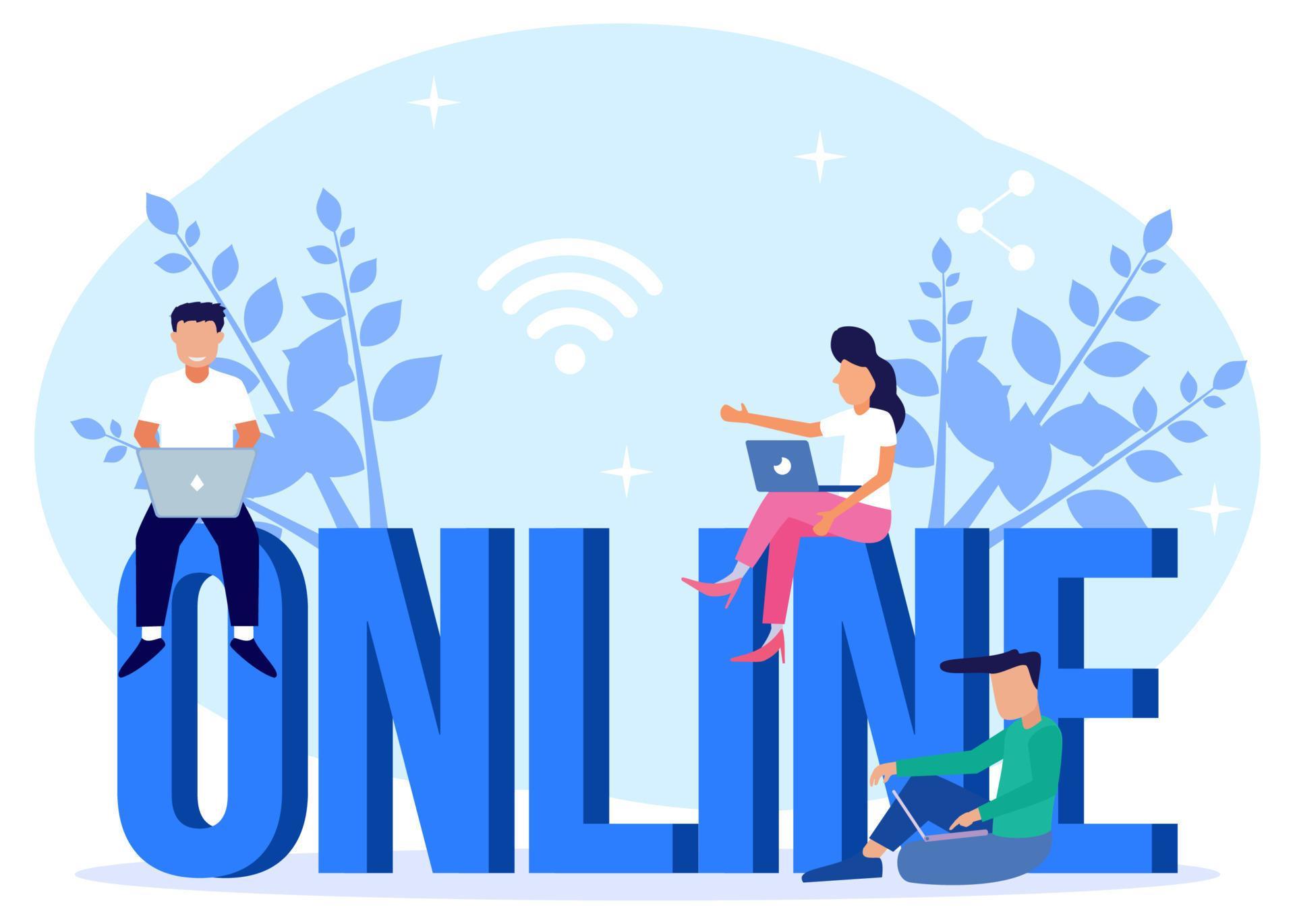 Illustration vector graphic cartoon character of online 5374346 Vector