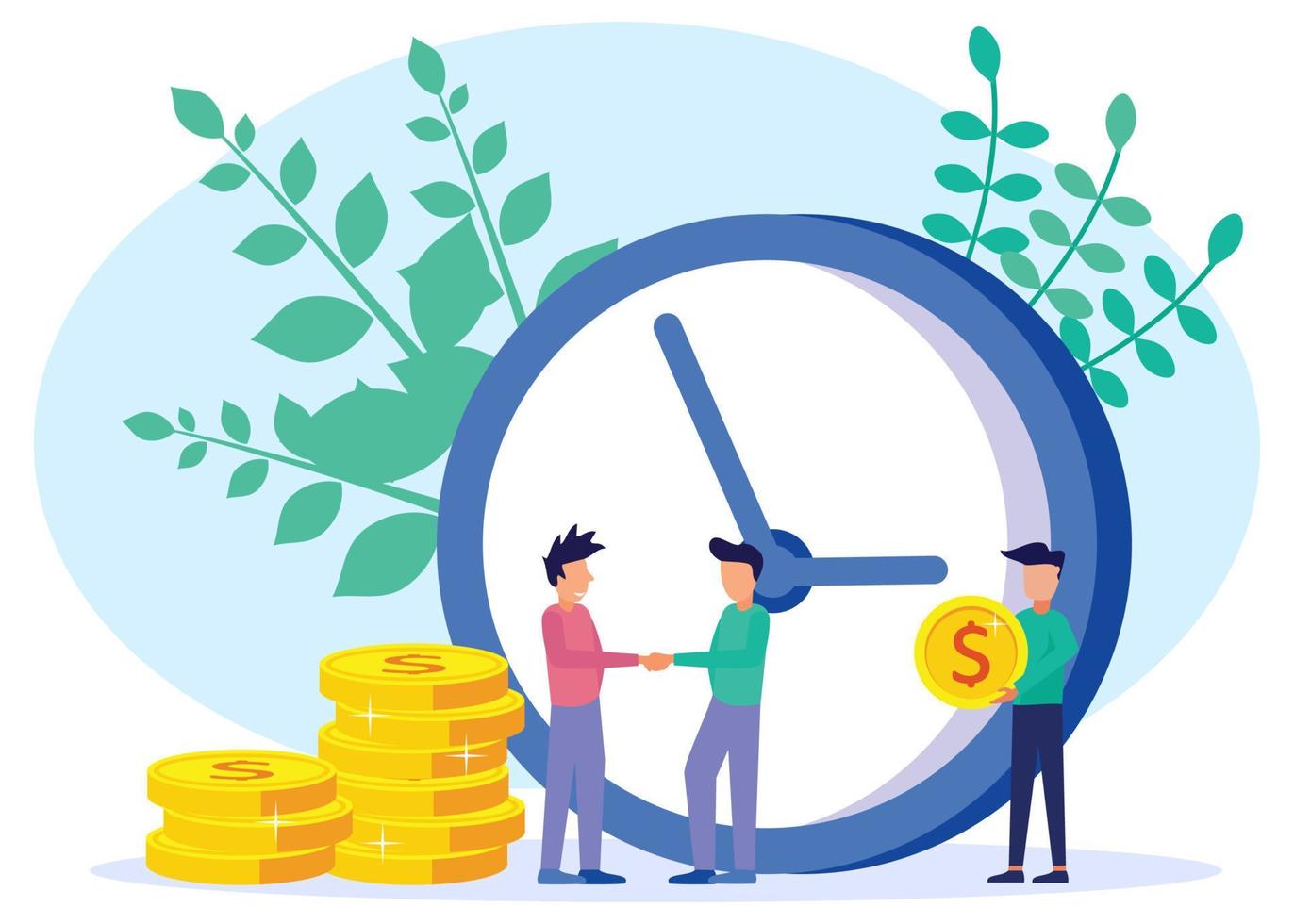 Illustration vector graphic cartoon character of time is money