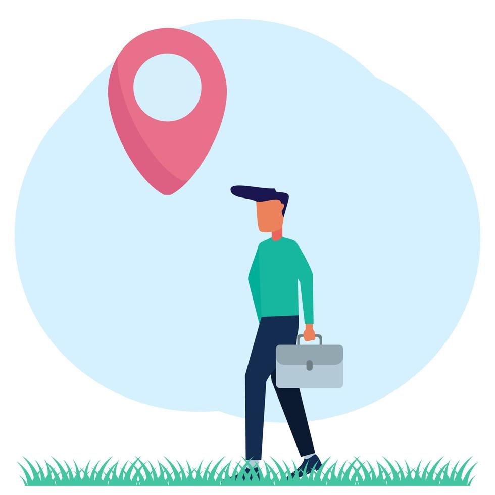 Illustration vector graphic cartoon character of digital map