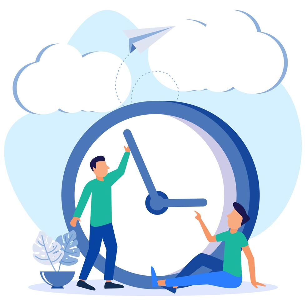 Illustration vector graphic cartoon character of time management