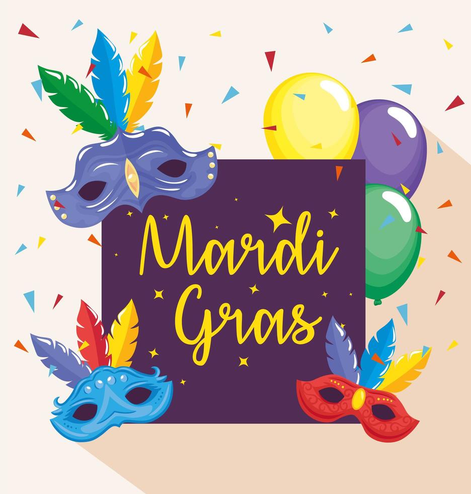 happy mardi gras poster vector