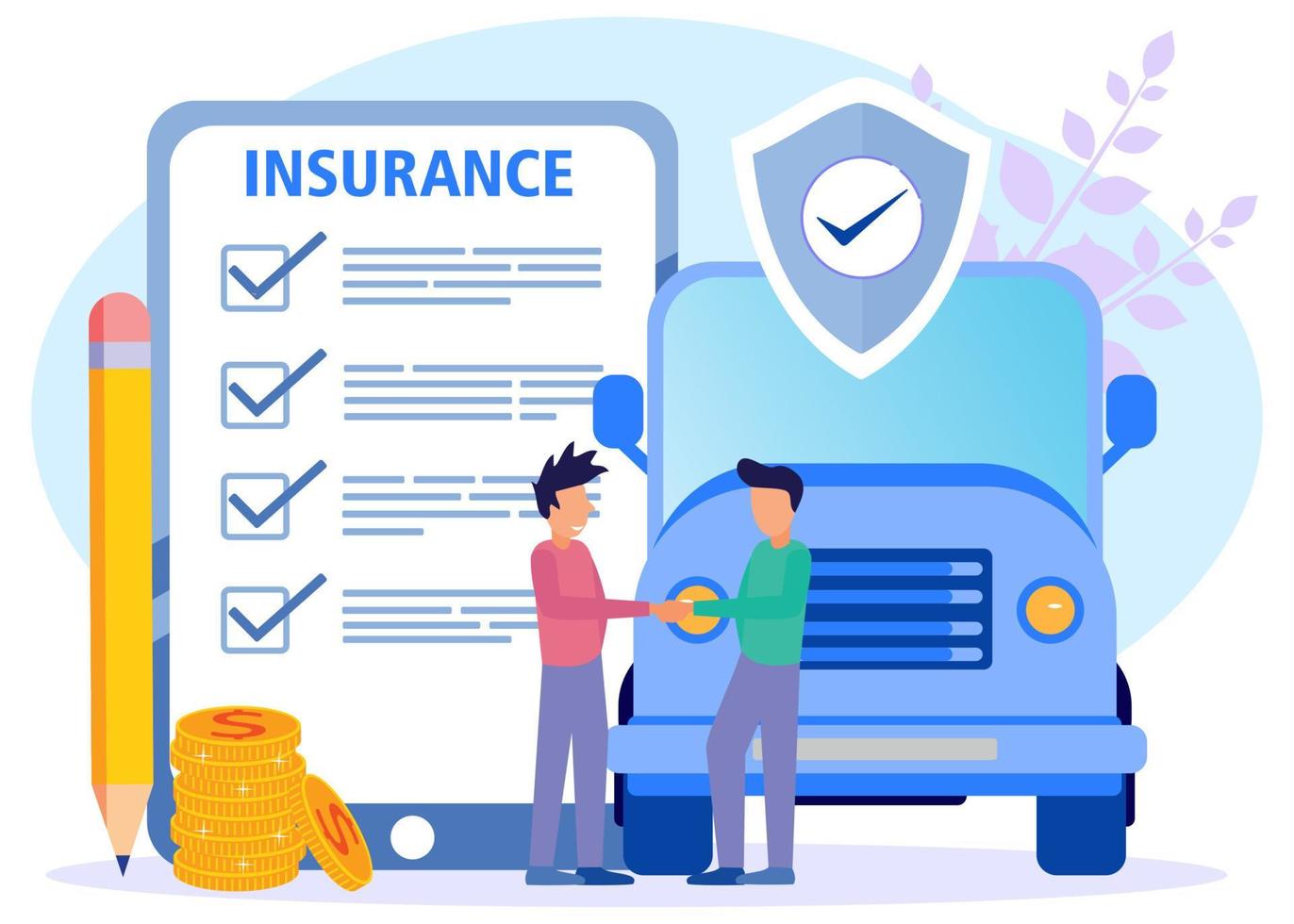 Illustration vector graphic cartoon character of car insurance